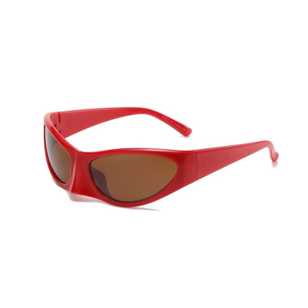 Women Men‎ Sunglasses Red Frame Fashion Designer Running Wrap Around Square New